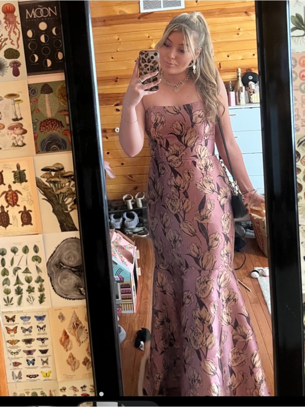 Lulus ‘Gowning Around’ Floral Jacquard Strapless Dress - Picture 2 of 2